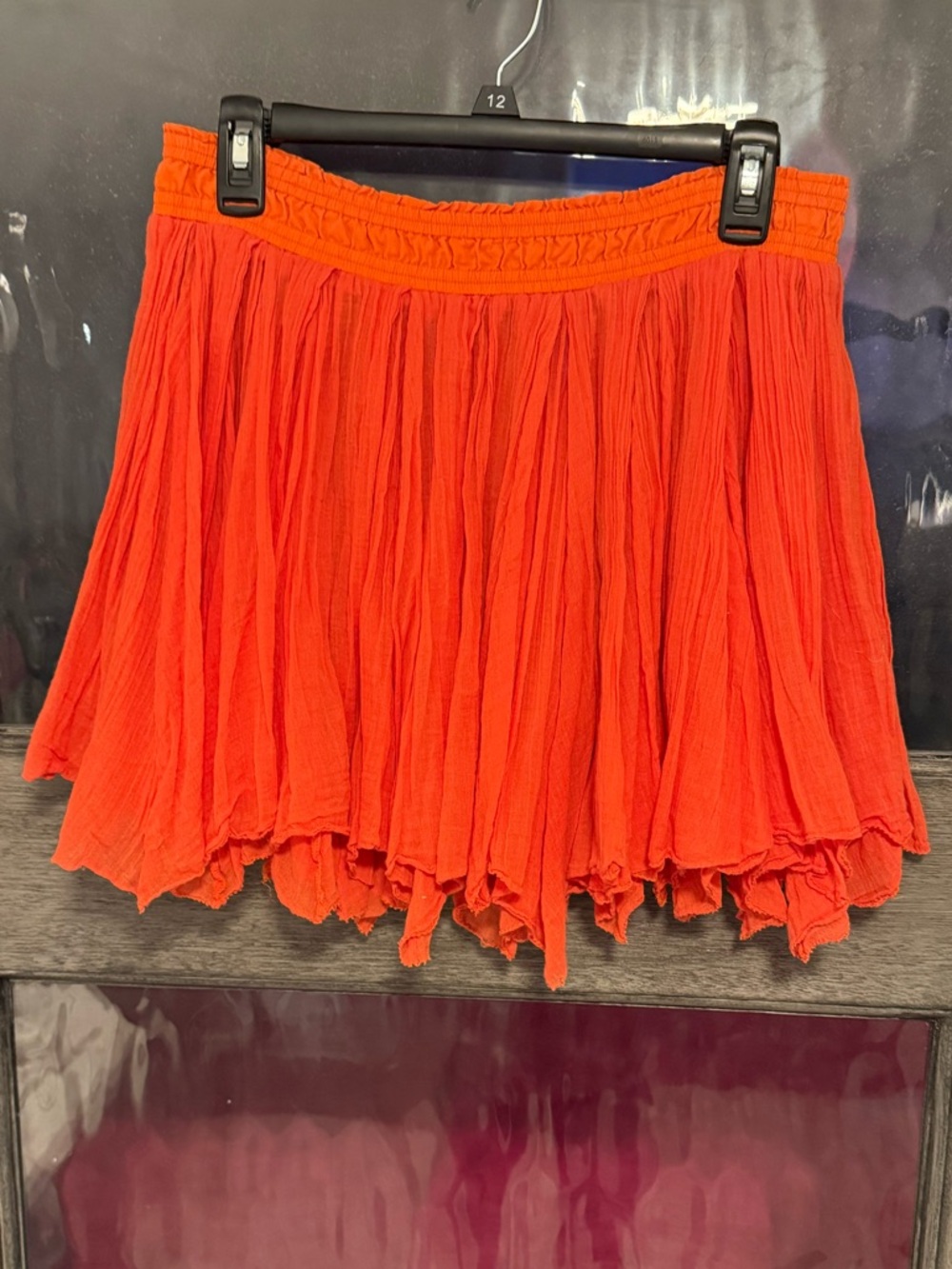Free People fp one Women’s Orange Lightweight Pleated Mini Skirt size M